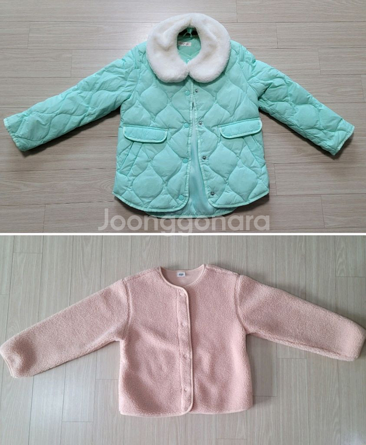 여아 경량패딩*뽀글 아우터(사이즈 130)--0