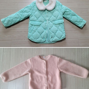 여아 경량패딩*뽀글 아우터(사이즈 130)