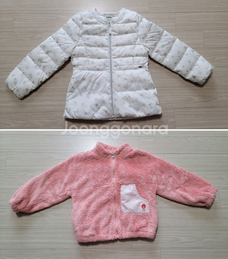 여아 경량패딩*뽀글 아우터(사이즈 130)--1