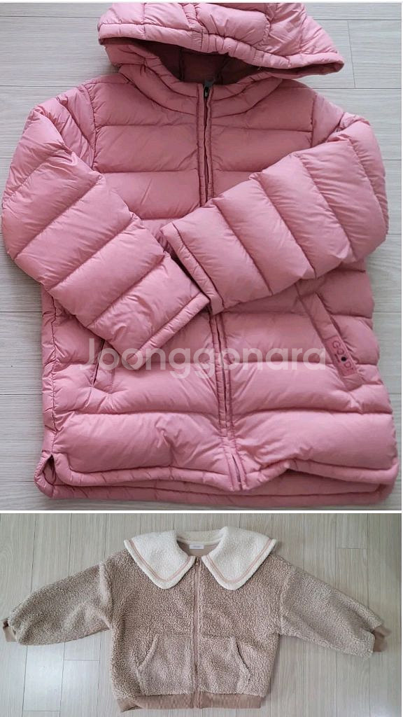 여아 경량패딩*뽀글 아우터(사이즈 130)--2