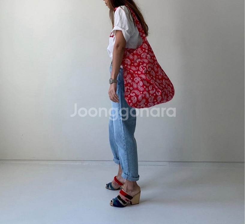 [미사용]여성 페이즐리 에코백 레드--3