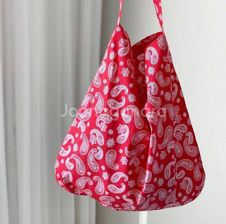 [미사용]여성 페이즐리 에코백 레드--1