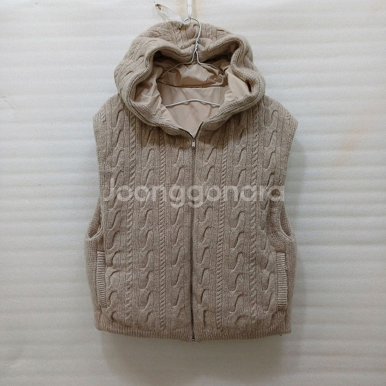 더캐시미어 순 캐시미어 구스 다운 패딩 조끼 여성 사랑--0