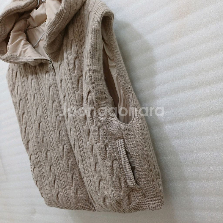 더캐시미어 순 캐시미어 구스 다운 패딩 조끼 여성 사랑--5