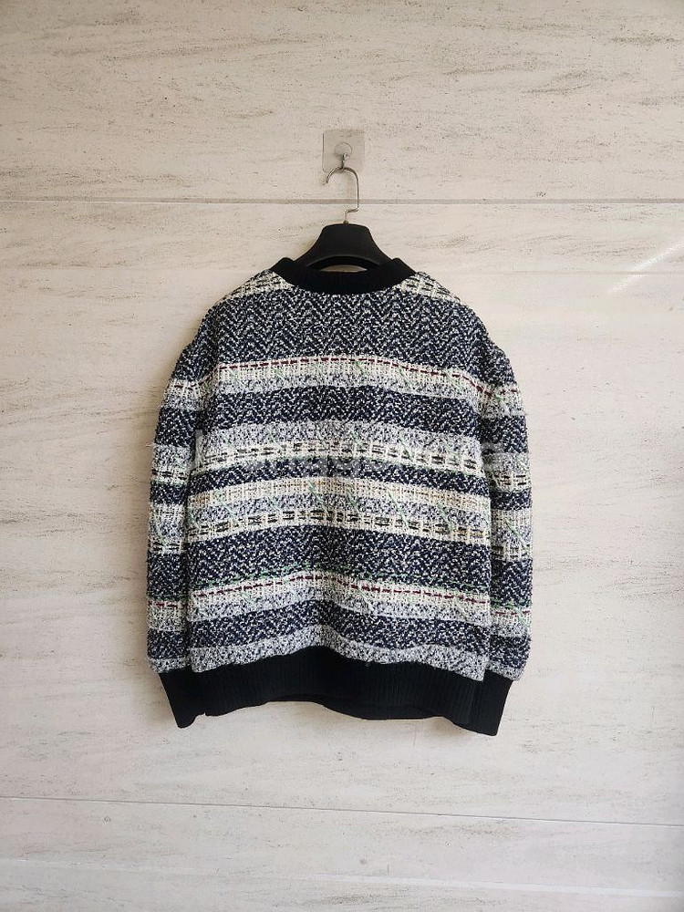 랑방 울블렌드 니팅 블록 트위드 탑 82사이즈(55사이즈) 스웨터--3