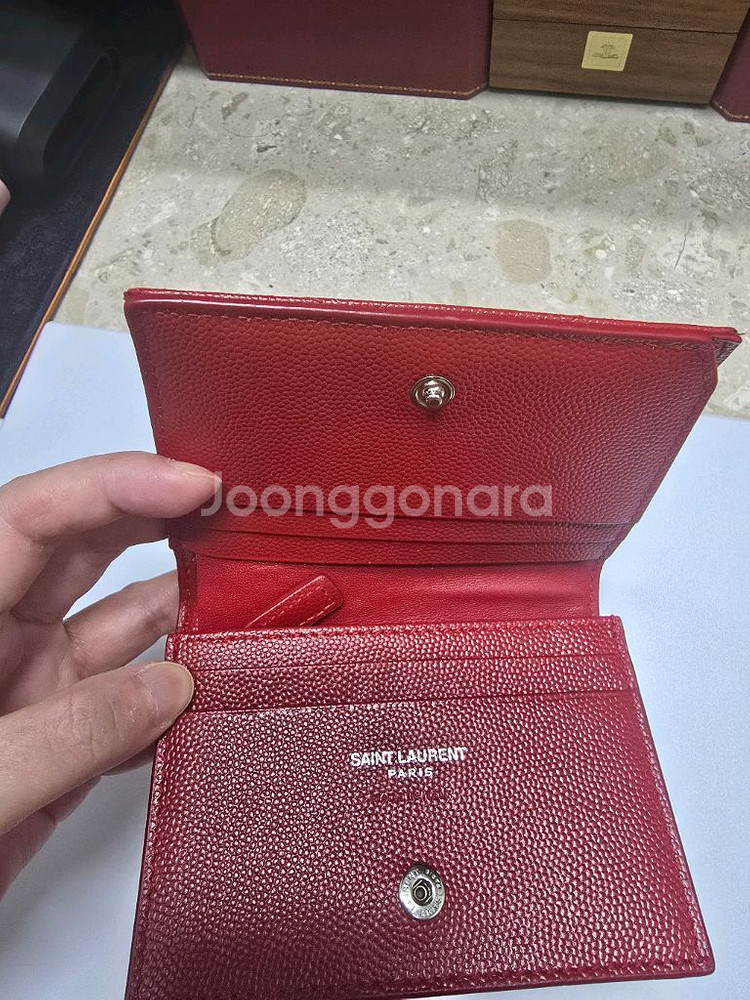 입생로랑 모노그램 마틀라세 반지갑 팝니다--3