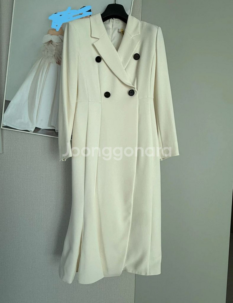 피로연 상견례 원피스 ,지고트 더블 버튼 정장 원피스--0