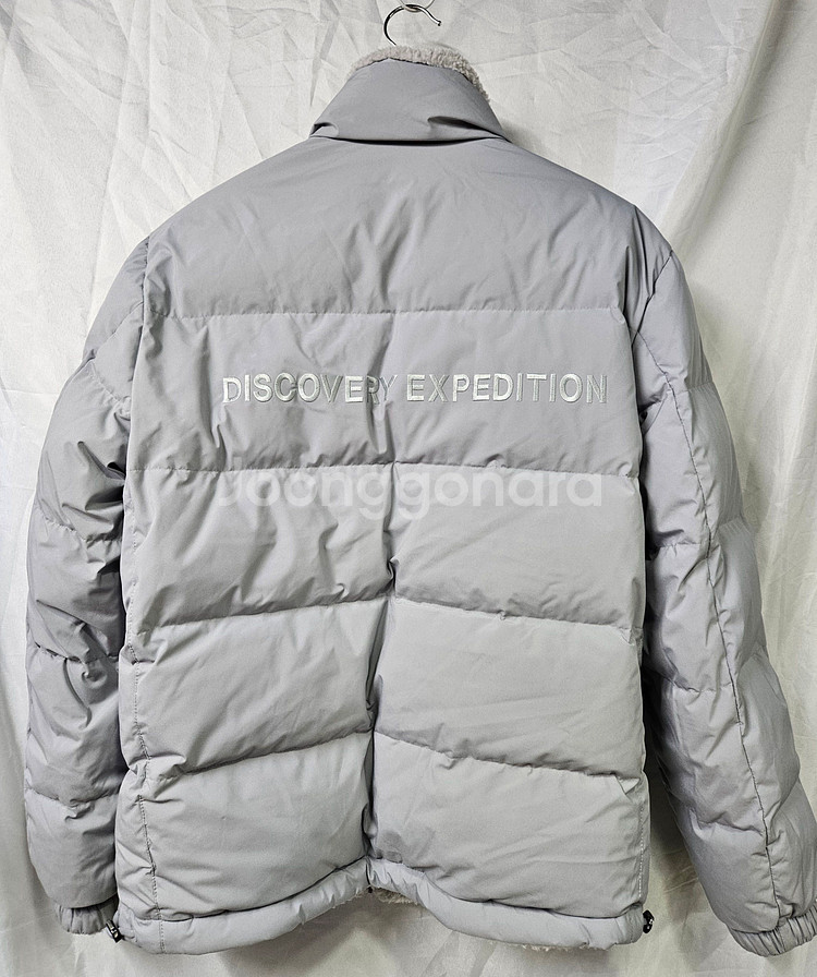 디스커버리 양면 구스 다운 패딩 남녀공용 그레이 사이즈95--4
