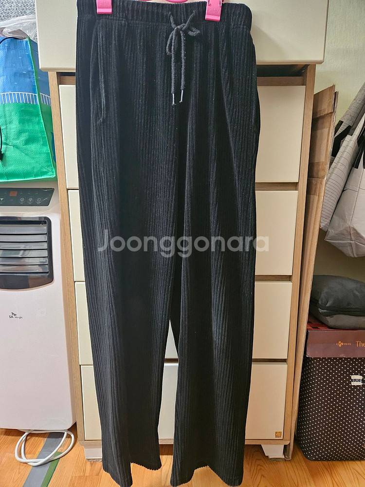 벨벳 골덴팬츠 프리사이즈 블랙--0