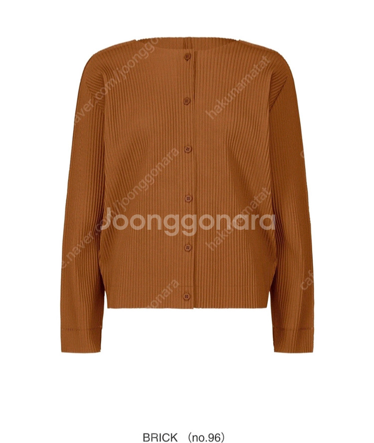 미 이세이미야케 플리츠플리즈 파인니트 가디건 브릭 새상품--0