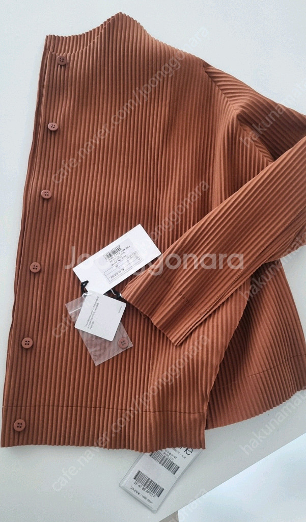 미 이세이미야케 플리츠플리즈 파인니트 가디건 브릭 새상품--1