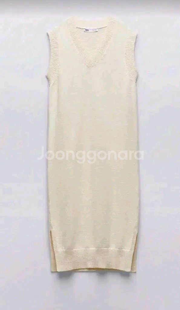 zara 자라 미디 니트 원피스 - 크림 M(66)--4