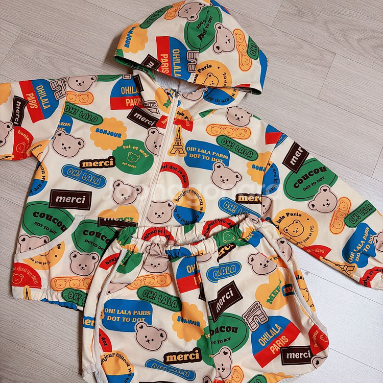 돗투돗 바람막이+반바지 세트 (새상품급)--0