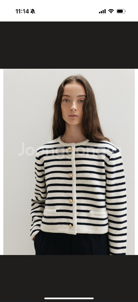 쏭스튜디오 스트라이프 니트 가디건--0