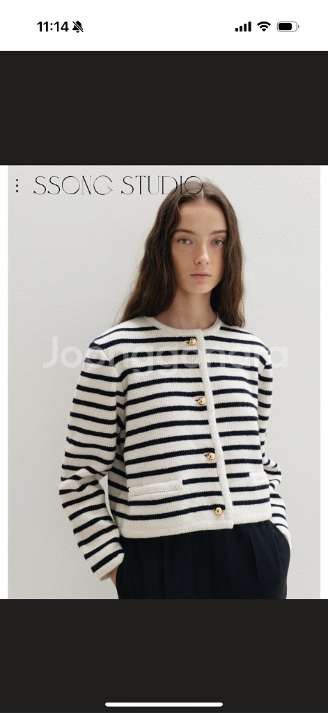 쏭스튜디오 스트라이프 니트 가디건--1