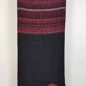 지아니베르사체 메두사 로고 검정/빨강 울 스카프