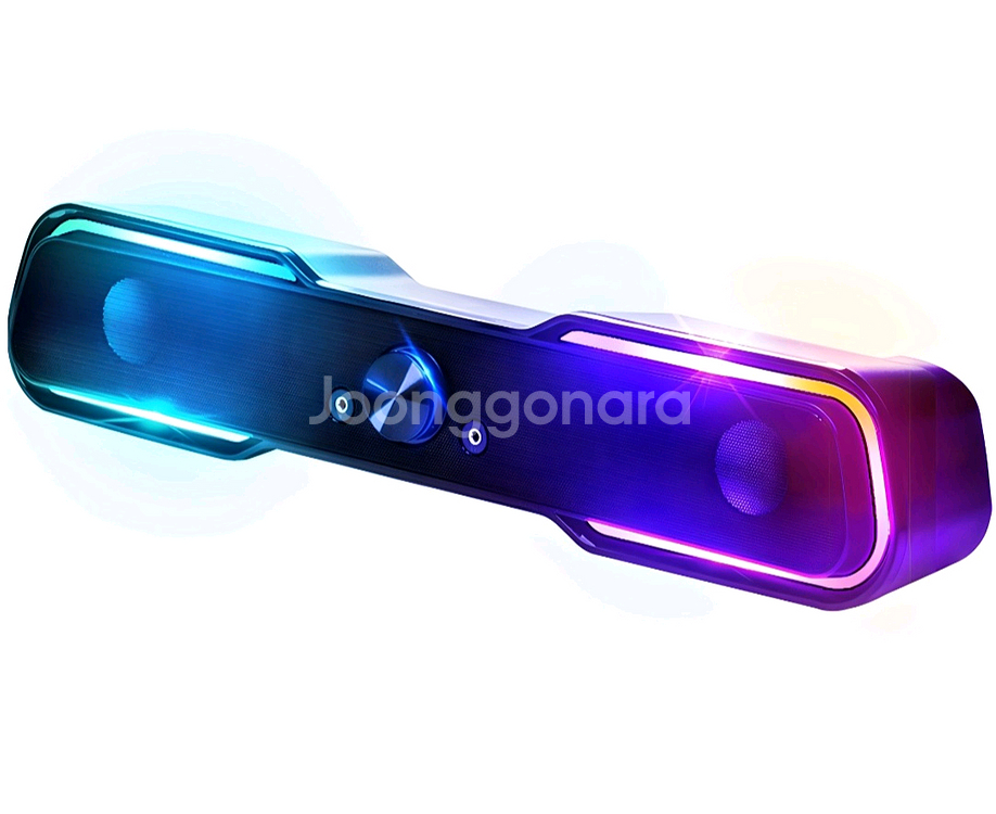 팝니다)로이체 2채널 레인보우 LED 게이밍 사운드바--0