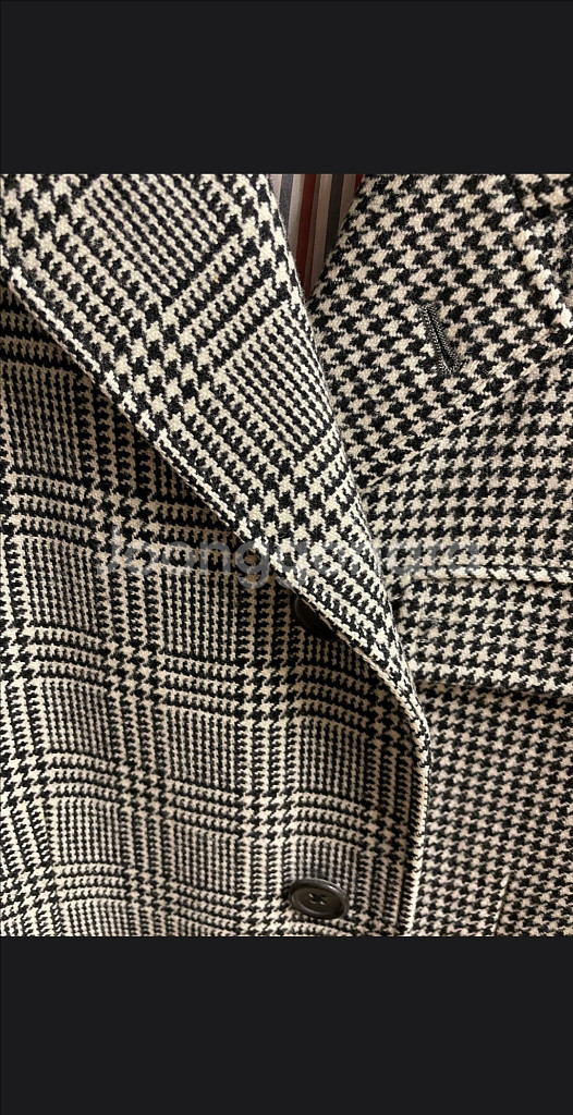 톰브라운 하운드투스 글렌체크 울코트 3사이즈--2