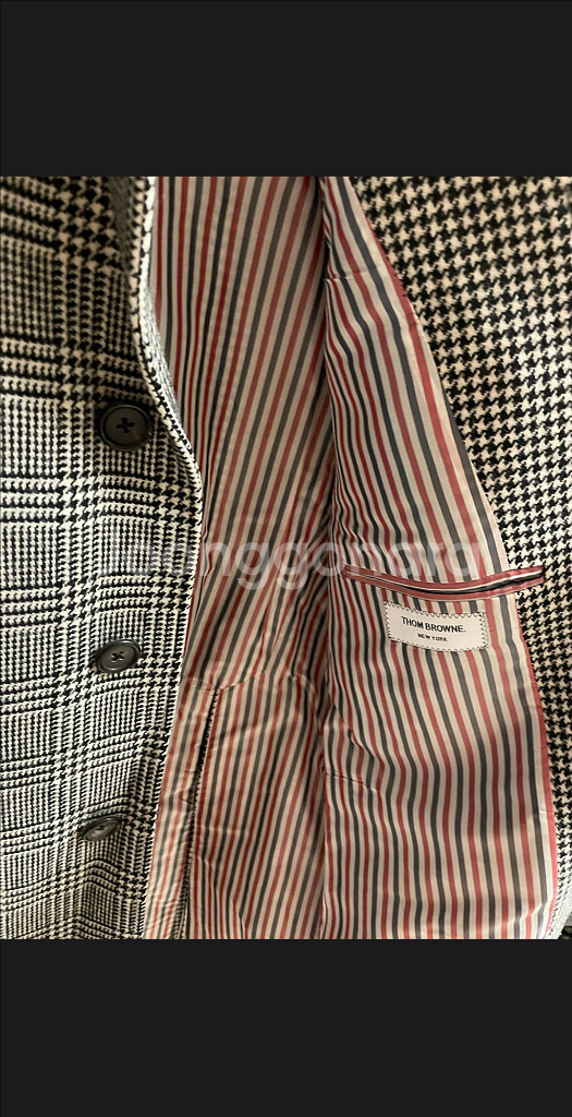 톰브라운 하운드투스 글렌체크 울코트 3사이즈--3