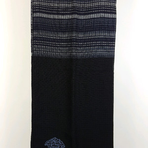 지아니베르사체 메두사 로고 검정/파랑 울 스카프