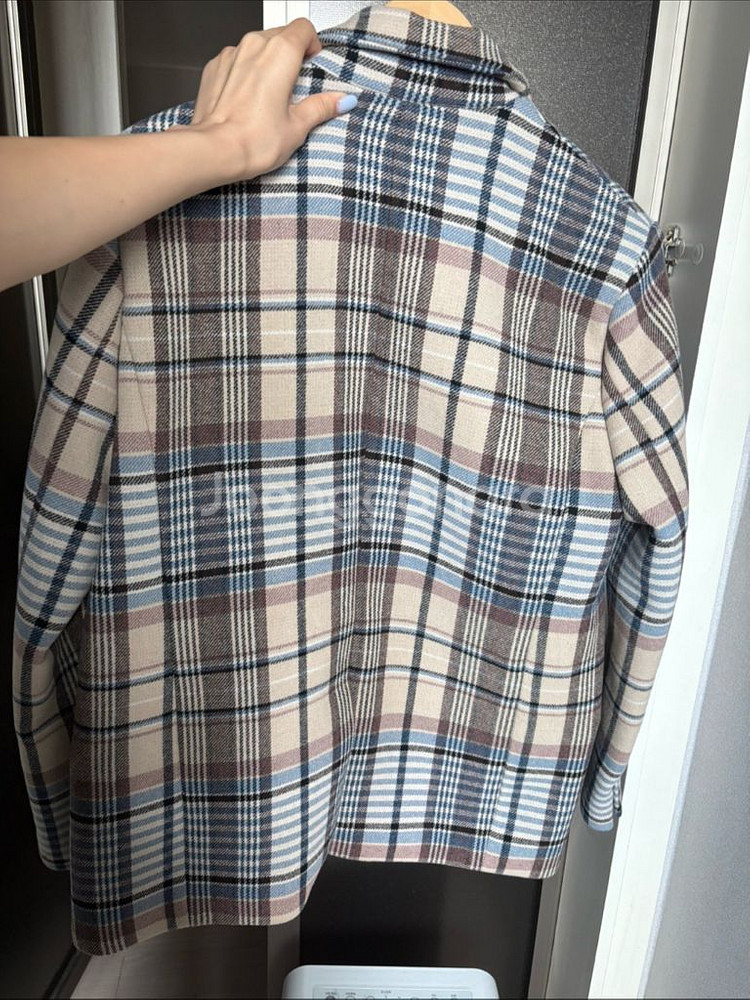 마일드 울 체크자켓 리넨느 로브그레이 자켓 판매합니다--1