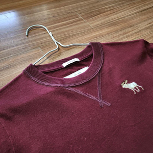 아베크롬비 머슬핏 라운드 티셔츠 버건디