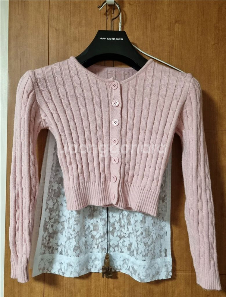 베이델리 꽈배기 크롭 가디건--1