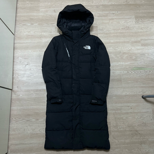 노스페이스 여성 하프돔 구스다운 후드 롱패딩