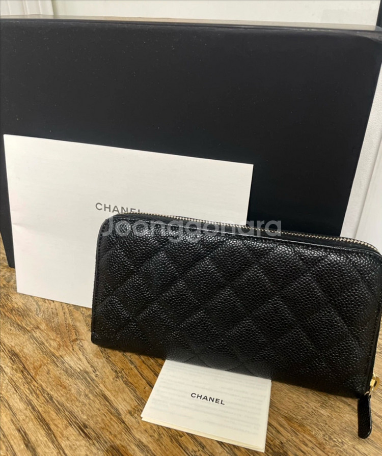 샤넬 캐비어 장지갑 블랙--1