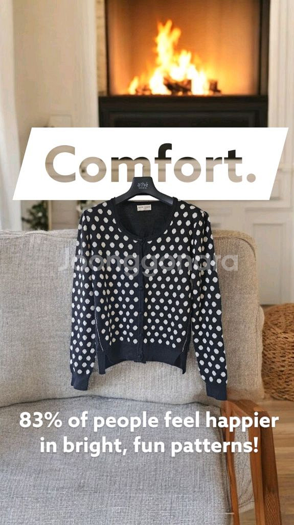 블랙 도트 패턴 여성 가디건 S--0