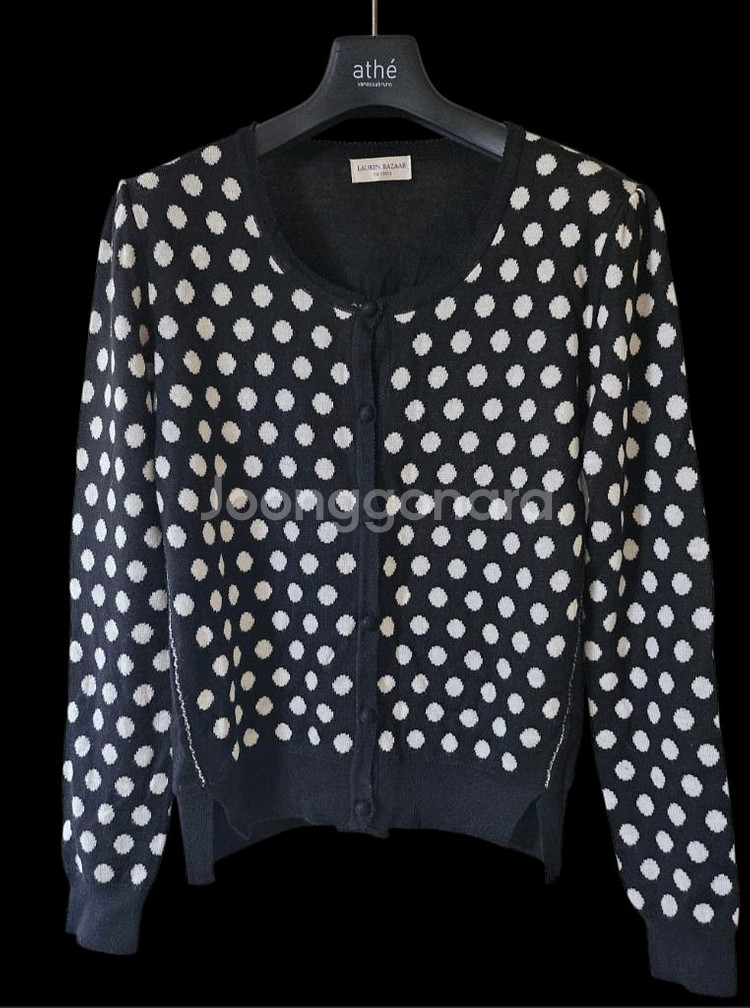 블랙 도트 패턴 여성 가디건 S--2