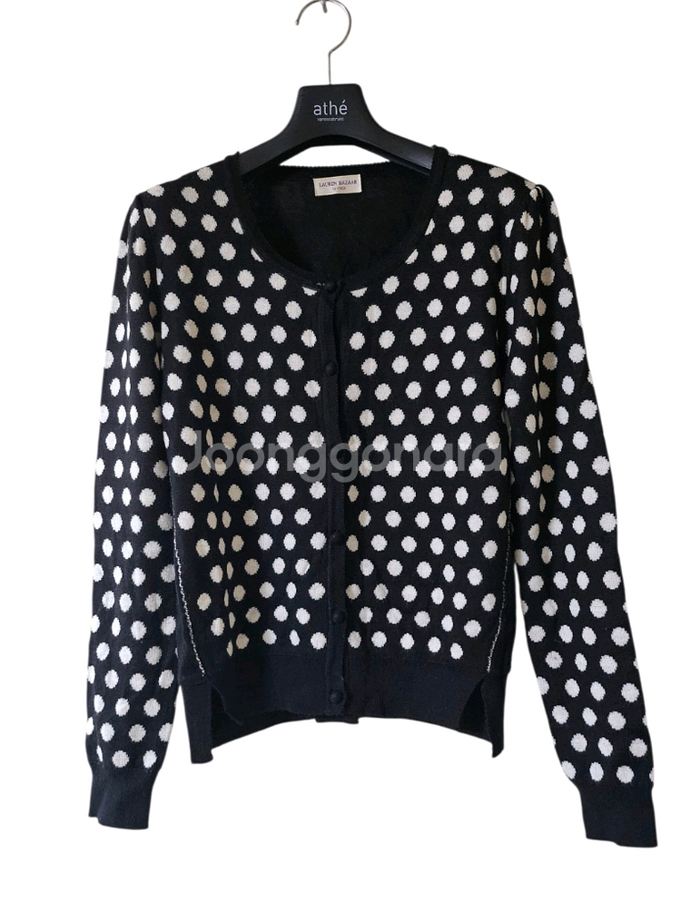 블랙 도트 패턴 여성 가디건 S--4