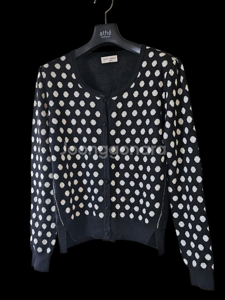 블랙 도트 패턴 여성 가디건 S--5