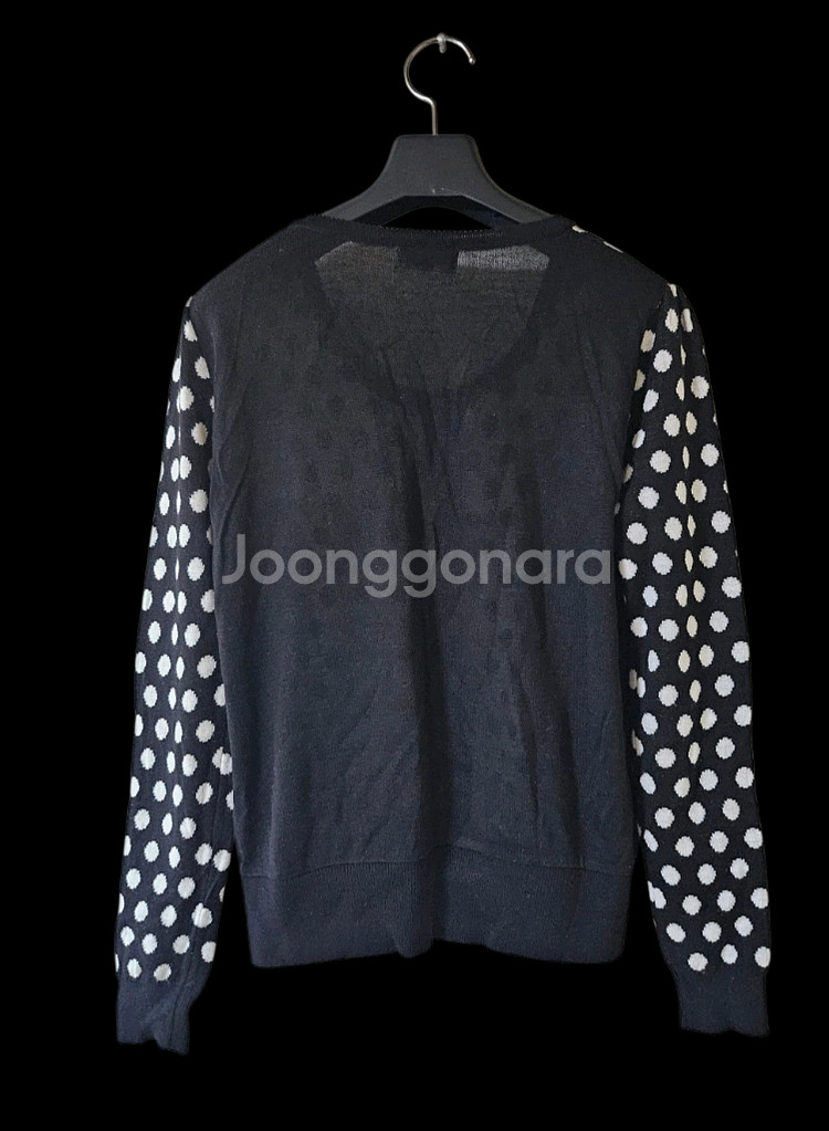 블랙 도트 패턴 여성 가디건 S--6