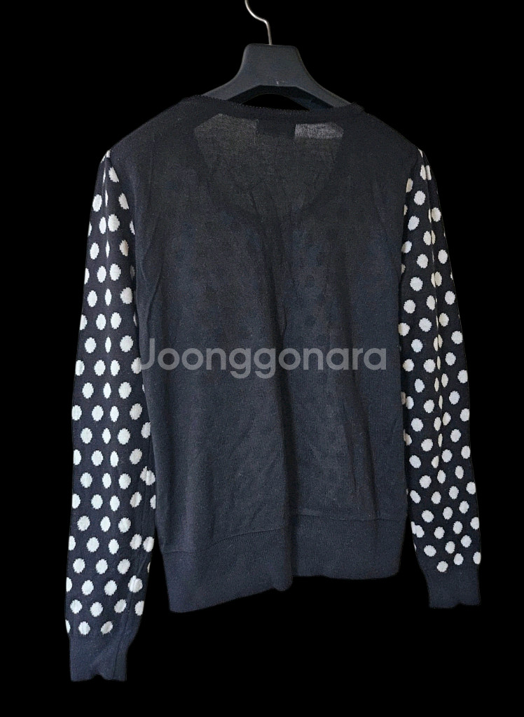 블랙 도트 패턴 여성 가디건 S--7