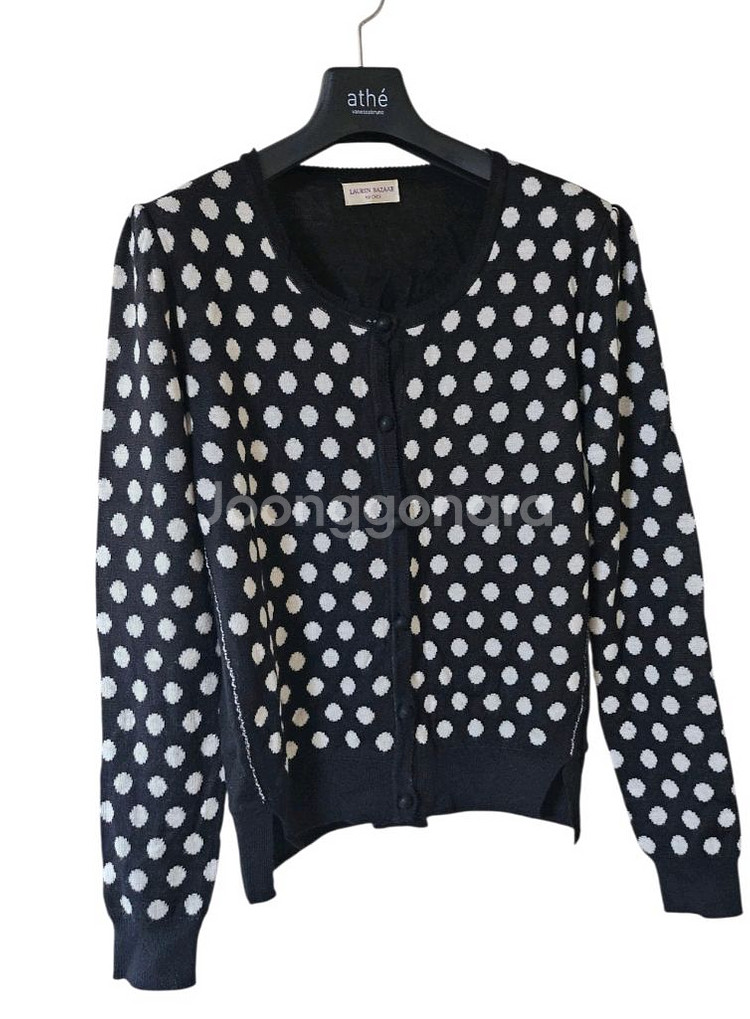 블랙 도트 패턴 여성 가디건 S--3