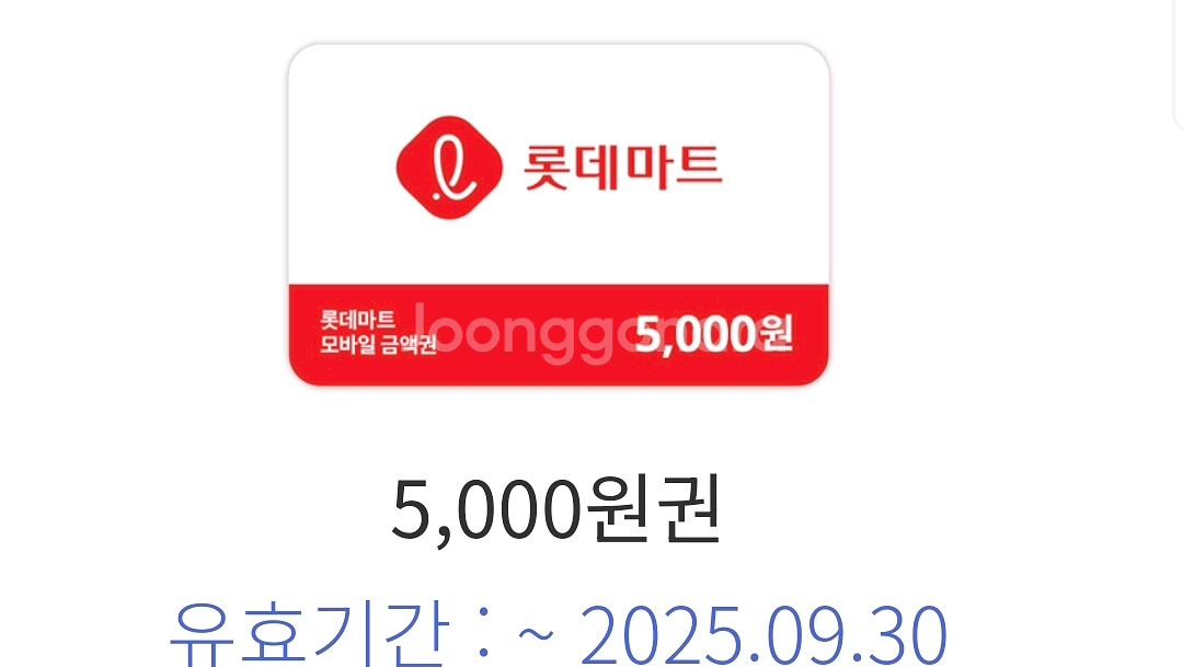 롯데마트 5000원 금액권--0