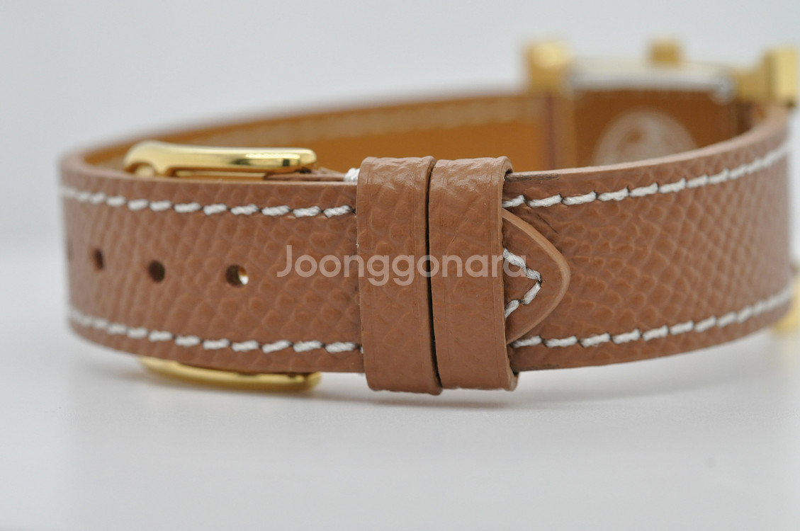 에르메스 H아워 금장 중고명품 손목시계 여성용 PM 사이즈 21mm 여성가죽시계--8