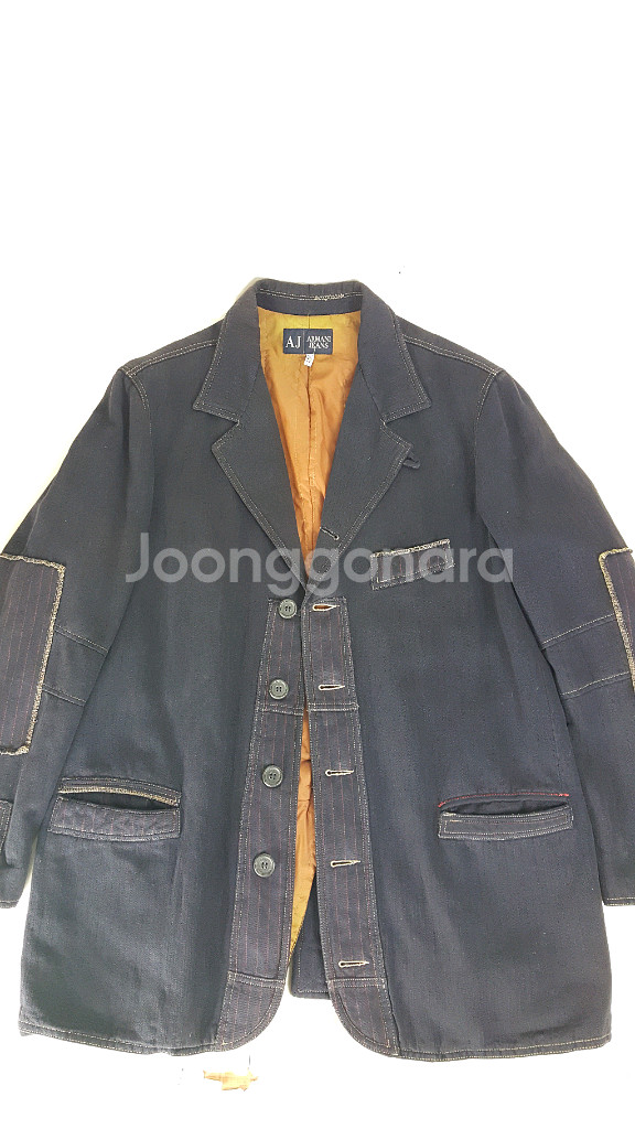 아르마니진스 곤색 면 누비 안감 남성 캐주얼 자켓--2