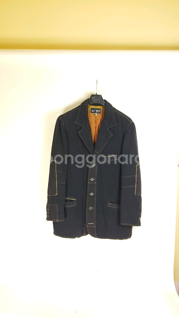 아르마니진스 곤색 면 누비 안감 남성 캐주얼 자켓--0