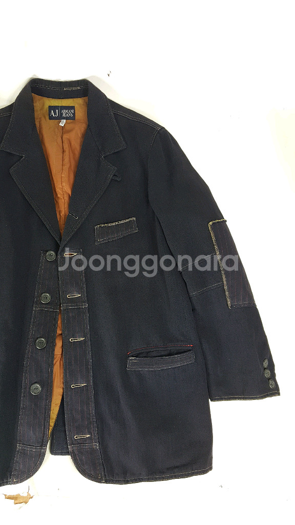 아르마니진스 곤색 면 누비 안감 남성 캐주얼 자켓--3