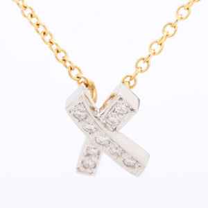 티파니 키싱 9P 천연다이아몬드 티파니앤코 18K 옐로우골드 펜던트 목걸이 2.4g