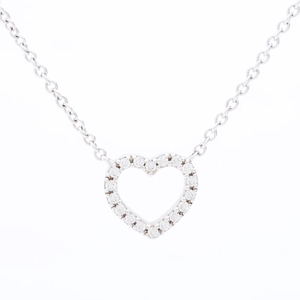 티파니 메트로하트 18P 천연다이아몬드 티파니앤코 18K 화이트골드 펜던트 목걸이 1.9g