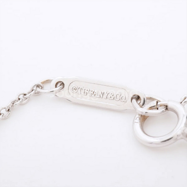 티파니 메트로하트 18P 천연다이아몬드 티파니앤코 18K 화이트골드 펜던트 목걸이 1.9g--4