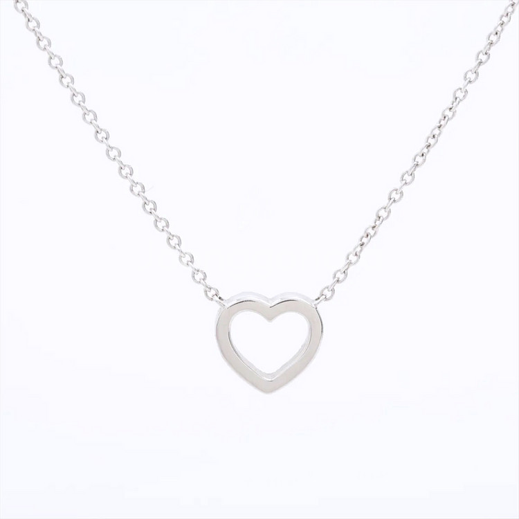 티파니 메트로하트 18P 천연다이아몬드 티파니앤코 18K 화이트골드 펜던트 목걸이 1.9g--2