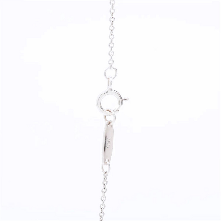 티파니 메트로하트 18P 천연다이아몬드 티파니앤코 18K 화이트골드 펜던트 목걸이 1.9g--3