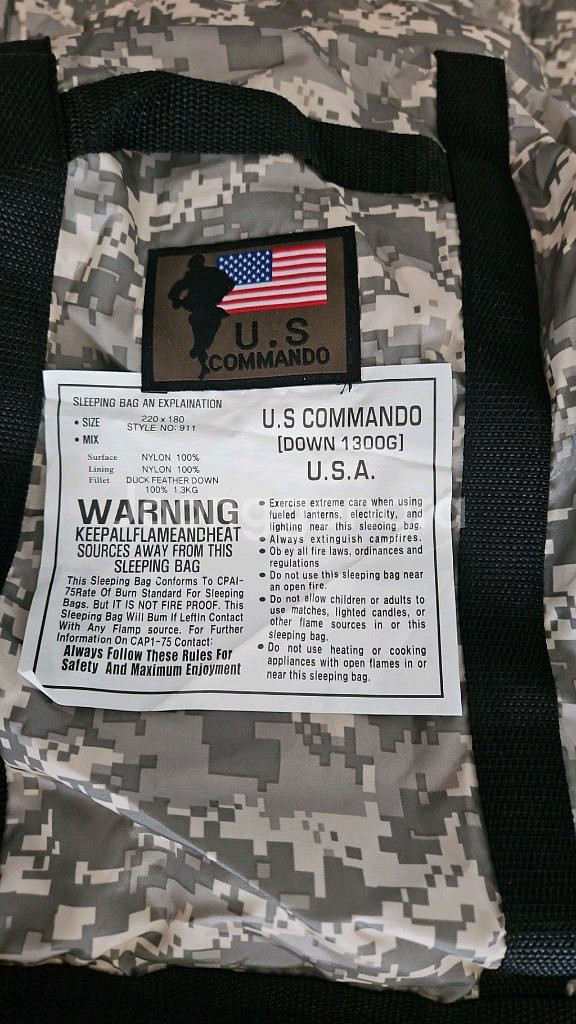 미군용 숙면대 ACU 디지털 카모 오리털 동계용 침낭1300g--2