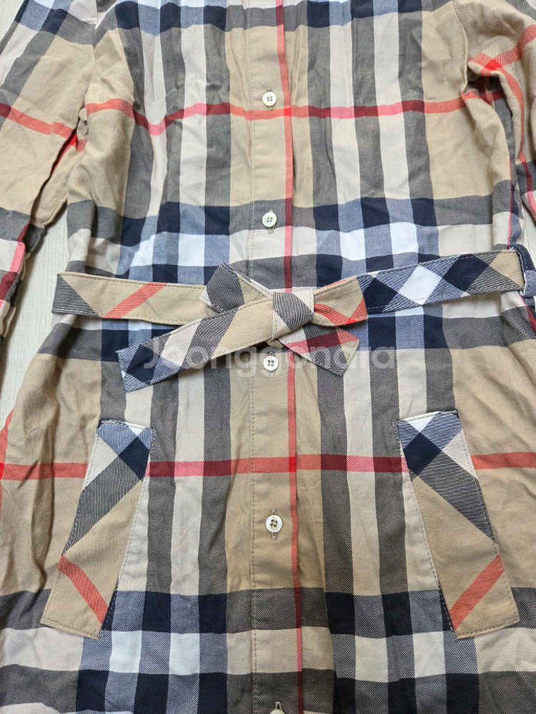 8Y 버버리키즈 체크 롱 원피스--1