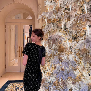 [하우스 오브 차] 백 리본 큐빅 원피스