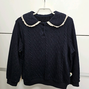 여아 밀리밤 레이스 카라 니트 티셔츠 130